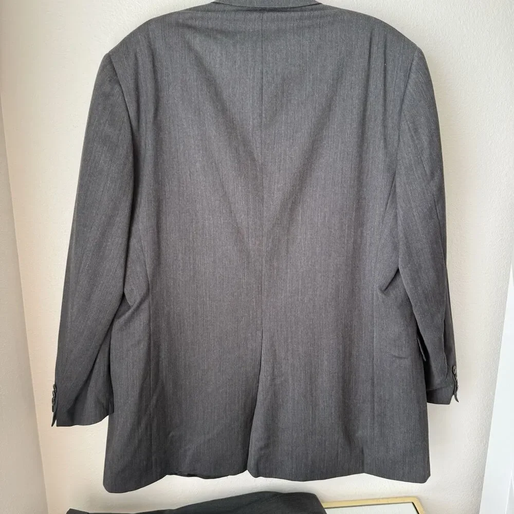 Burberry London 2-Piece Suit‎ 43L 36x40 Gray Pinstriped 100% Wool Made USA